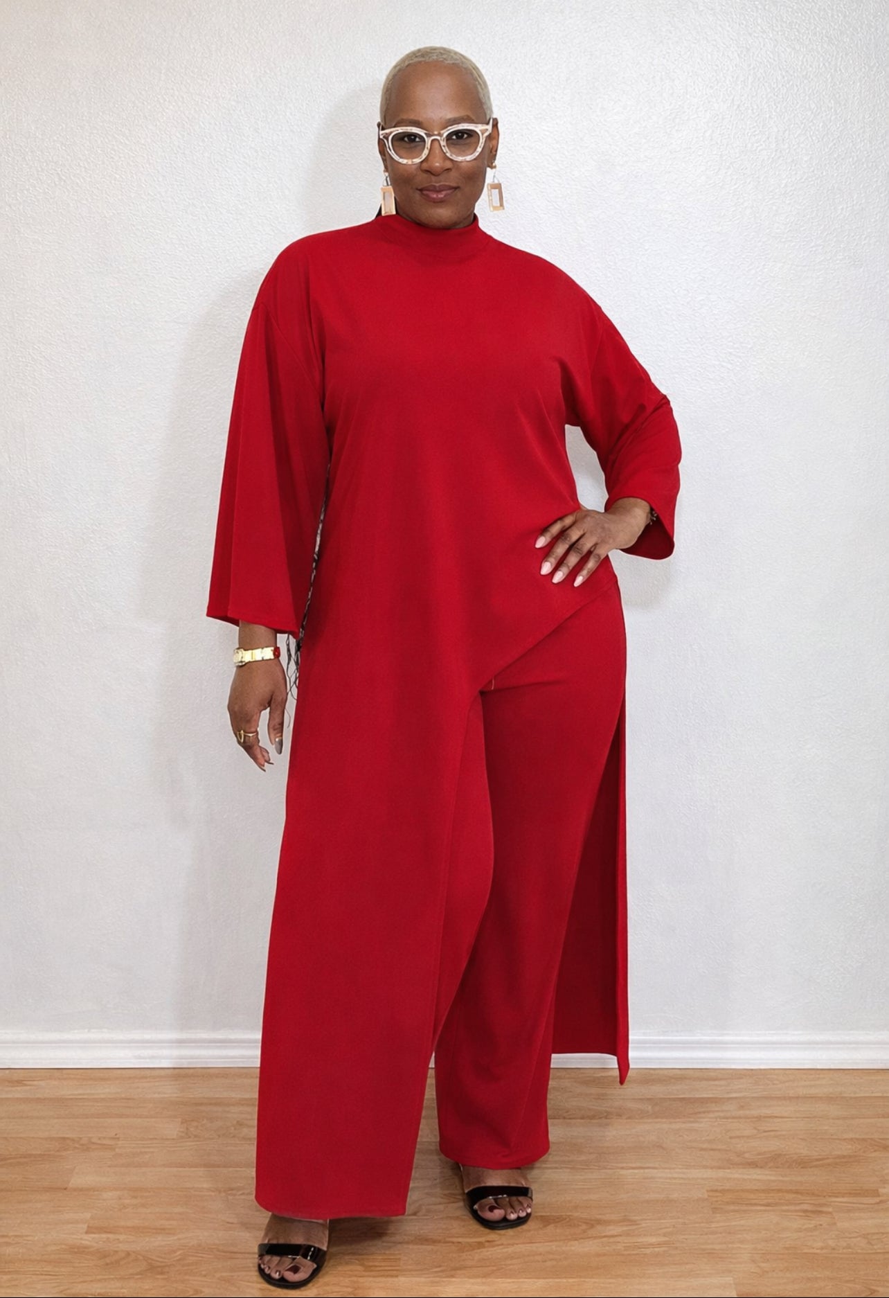 2pc High Slit Pant Set