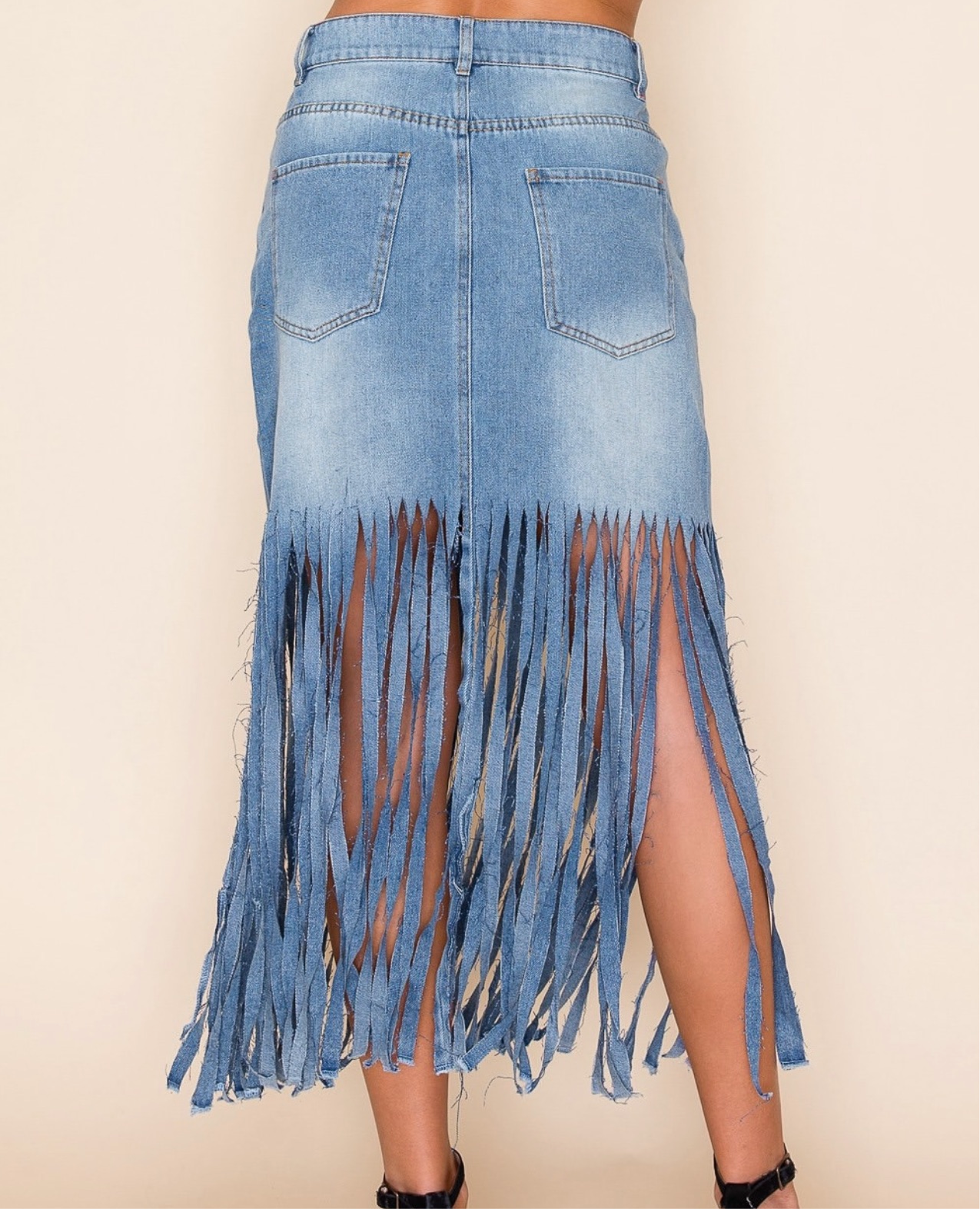 Mayhem Fringe Denim Skirt