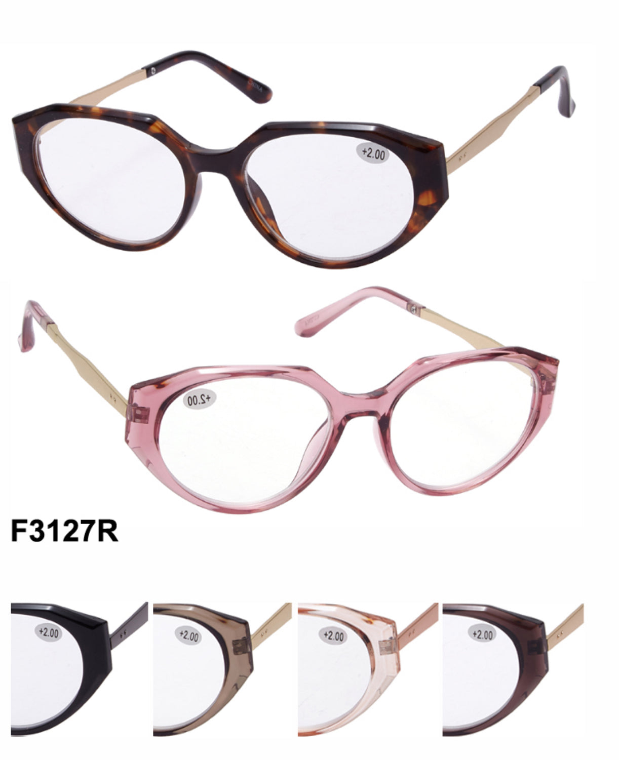 Flossy Cat Eye Semi Transparent Readers