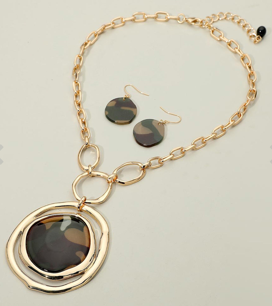Bold Glitter Abstract Statement Necklace