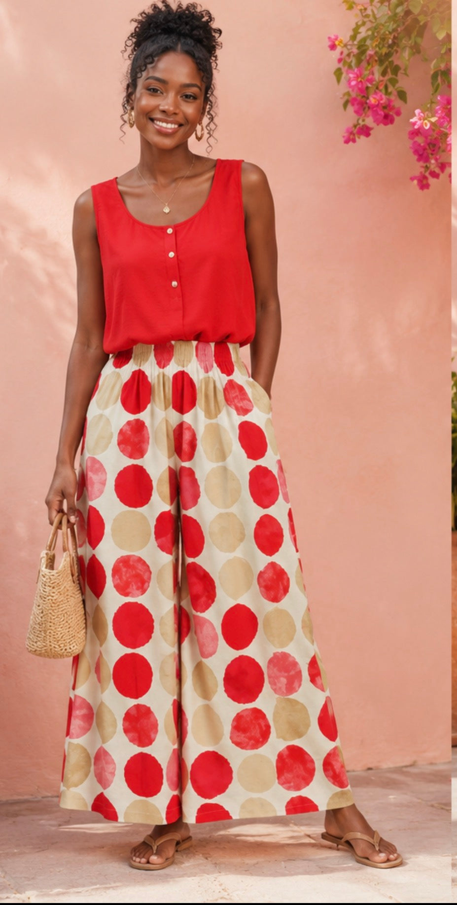 Sprinkle Me Dot Print Wide Leg