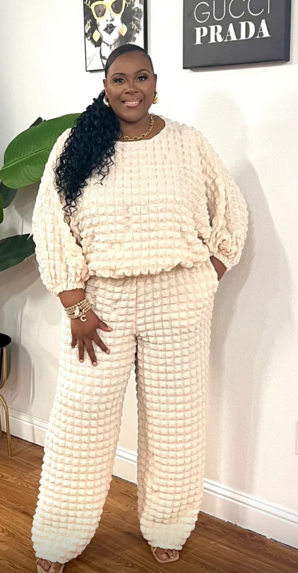 My Bubble 2pc Pant Set_Ivory