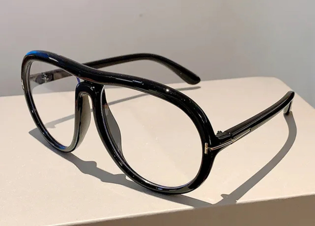 Black Aviators Clear Lens