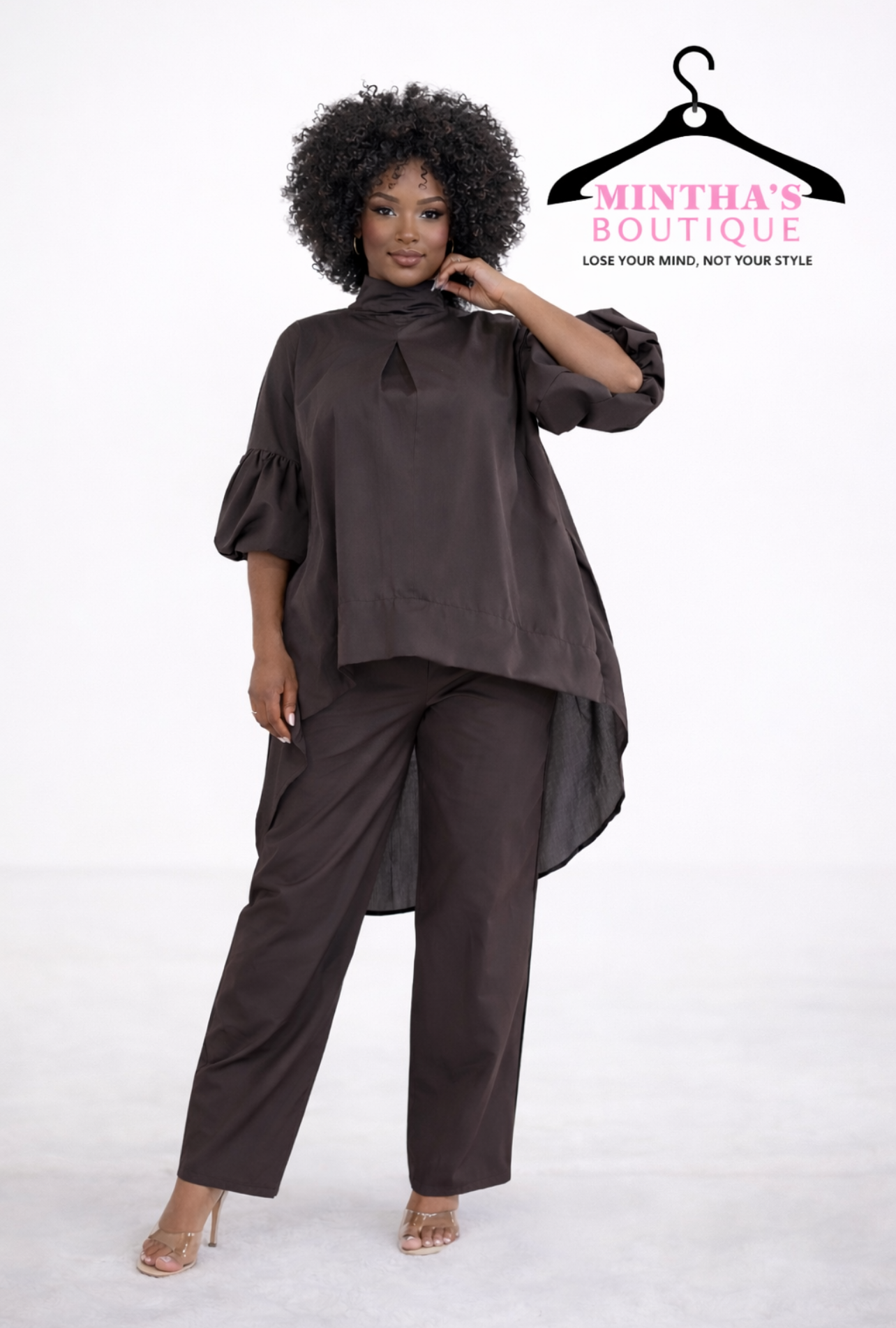 Mocha Brown or Black Beauty 2pc Pant Set