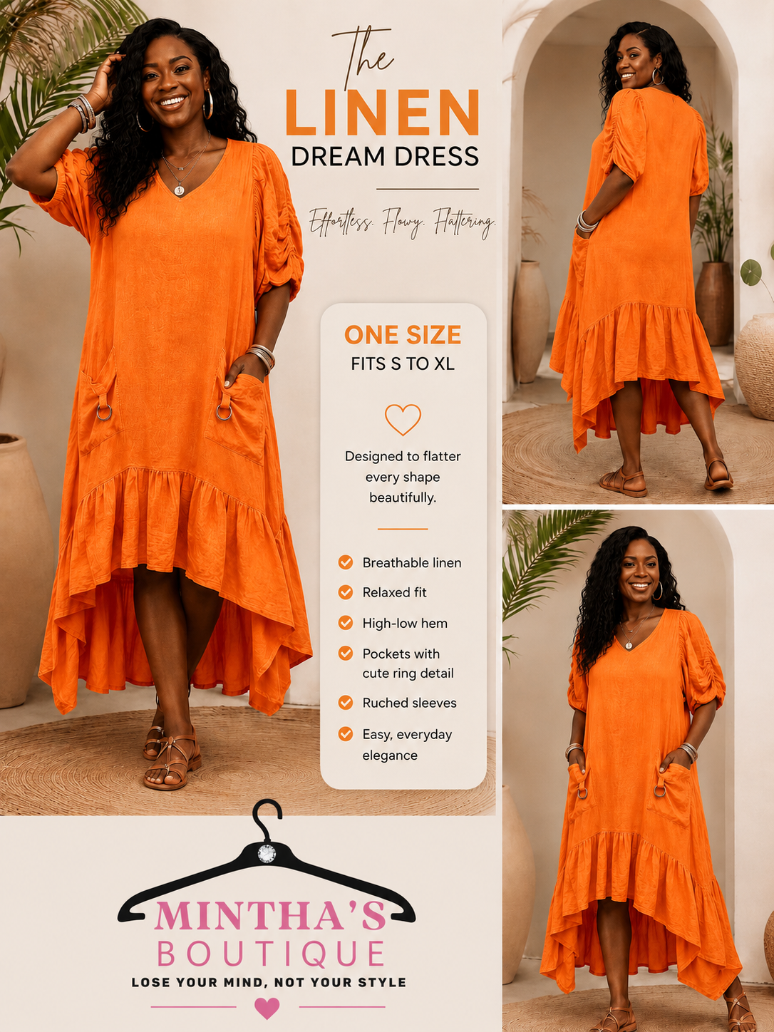 Citrus Breeze Linen Dress