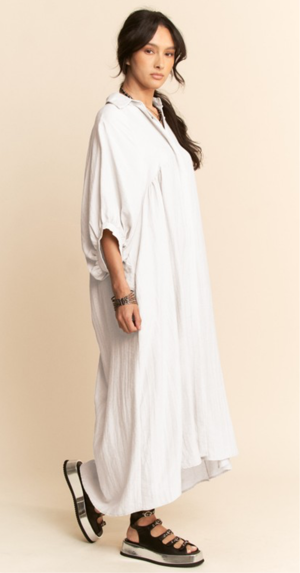 A Piece of White Open Back Dress