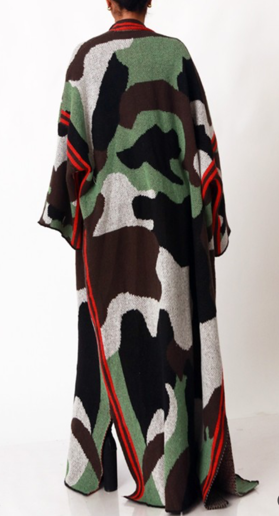 CAMO CHIC WOOL CARDIGAN DUSTER NO HOODIE