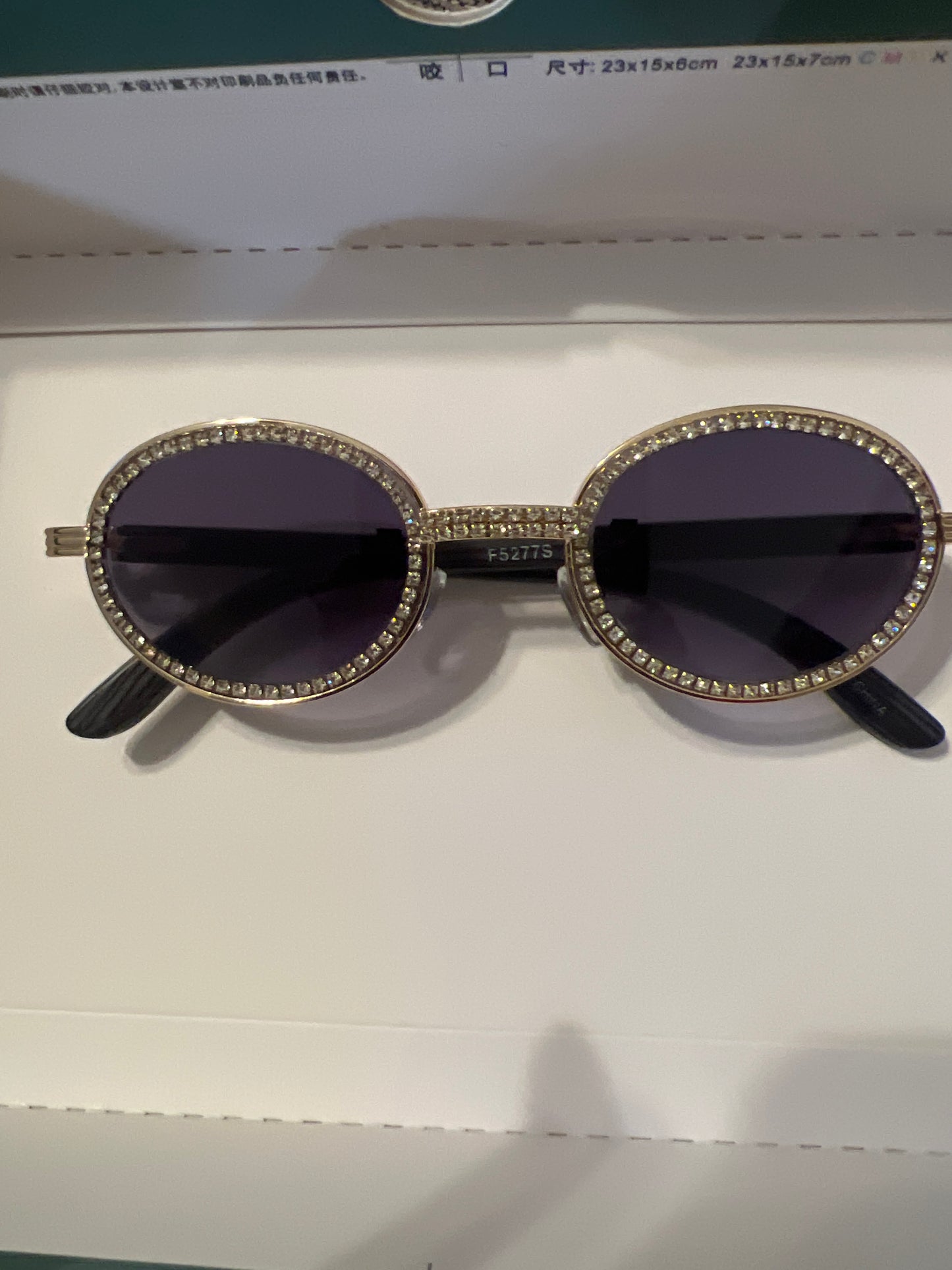 Flossy Oval Rhinestone Sunglasses