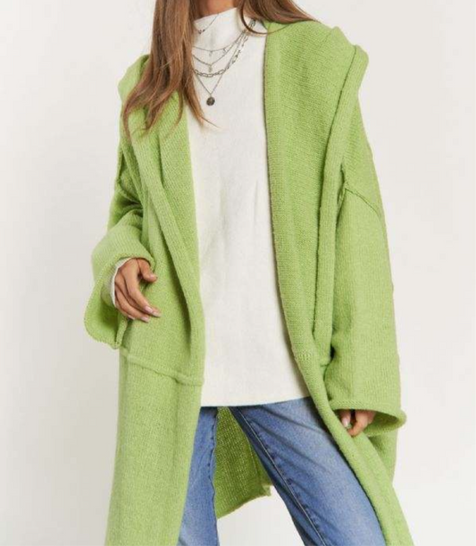 Green Cardigan Sweater-M