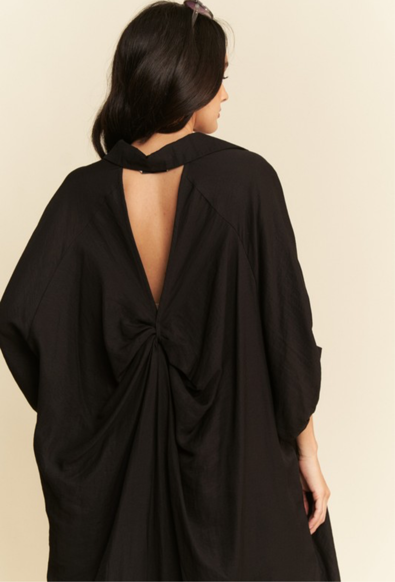 A Piece of Black Open Back Dress