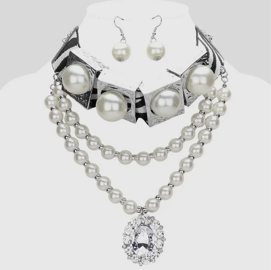 PEARL CHOKER NECKLACE SET