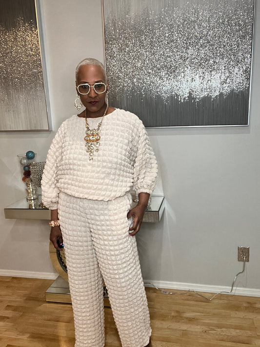 My Bubble 2pc Pant Set_Ivory