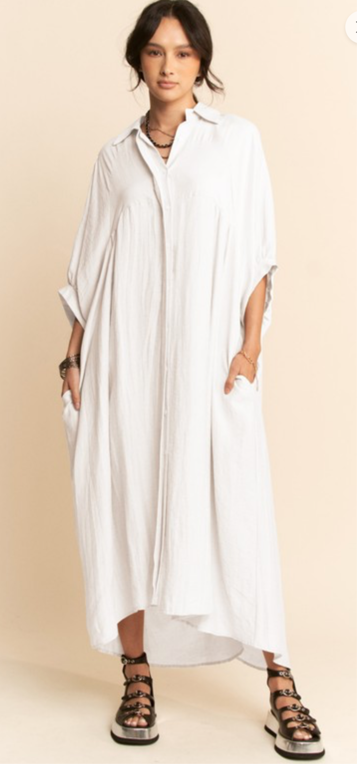 A Piece of White Open Back Dress