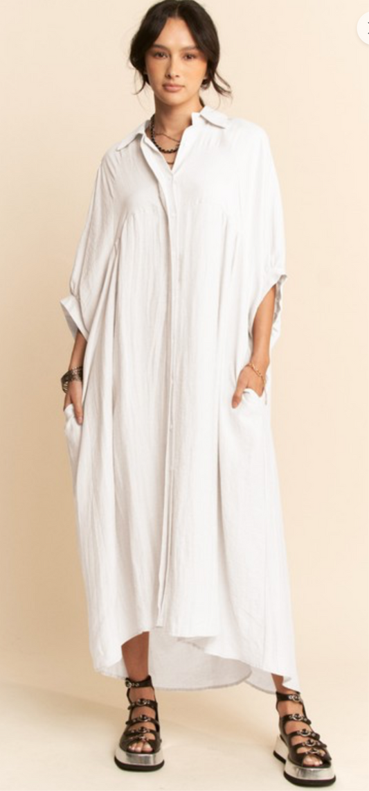 A Piece of White Open Back Dress