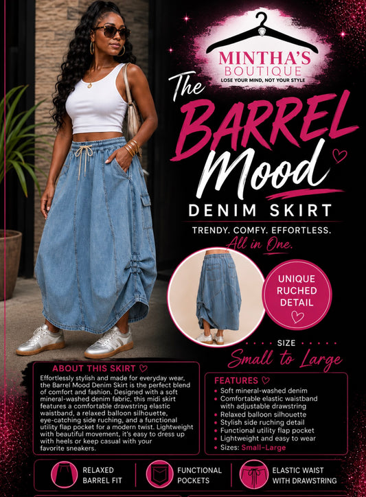 The Barrel Mood Denim Skirt_RESTOCK Ship out 3Aug