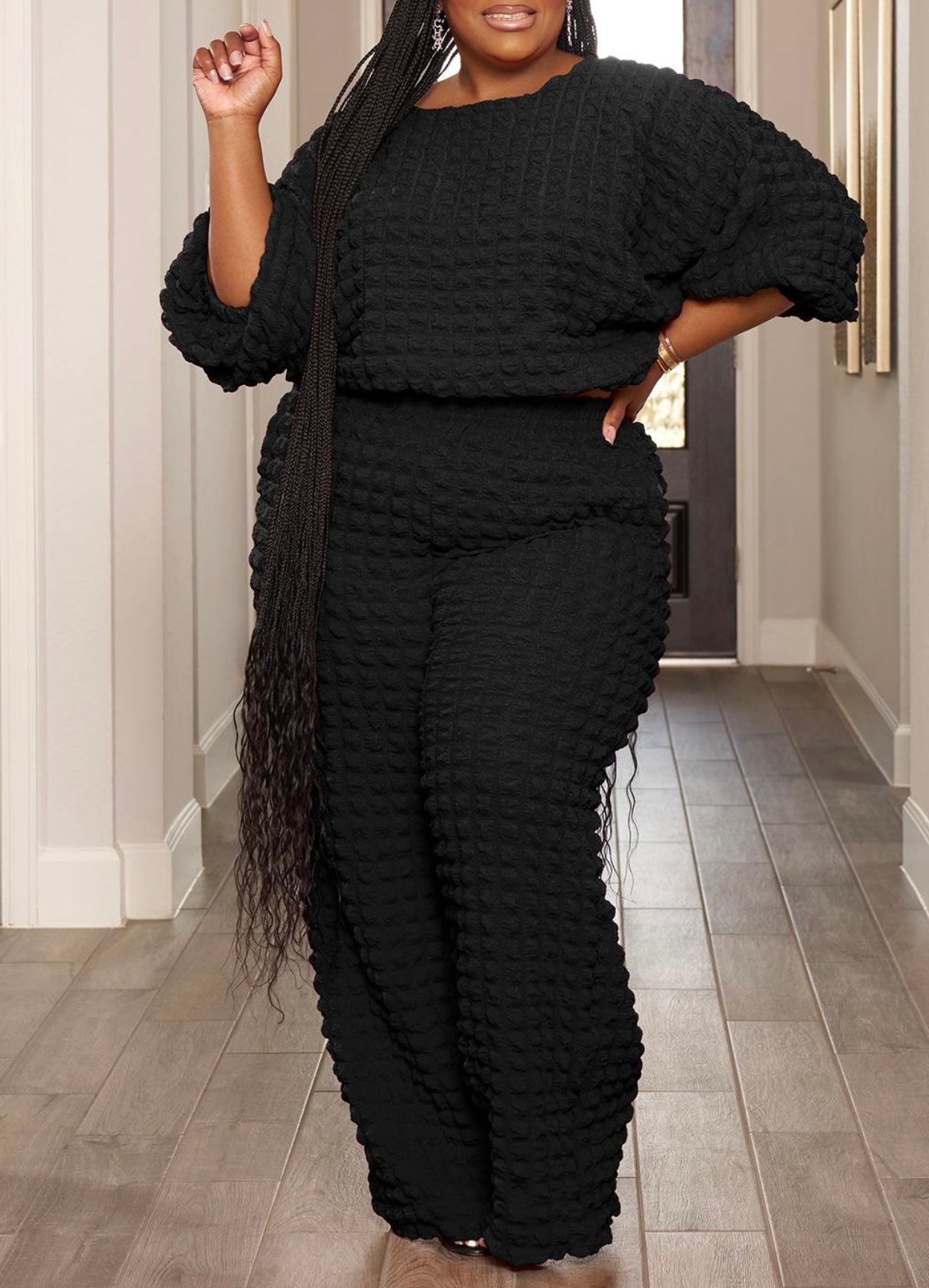 My Bubble 2pc Pant Set_Black