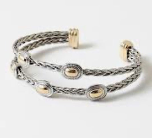 Double Braided Cuff Bracelet