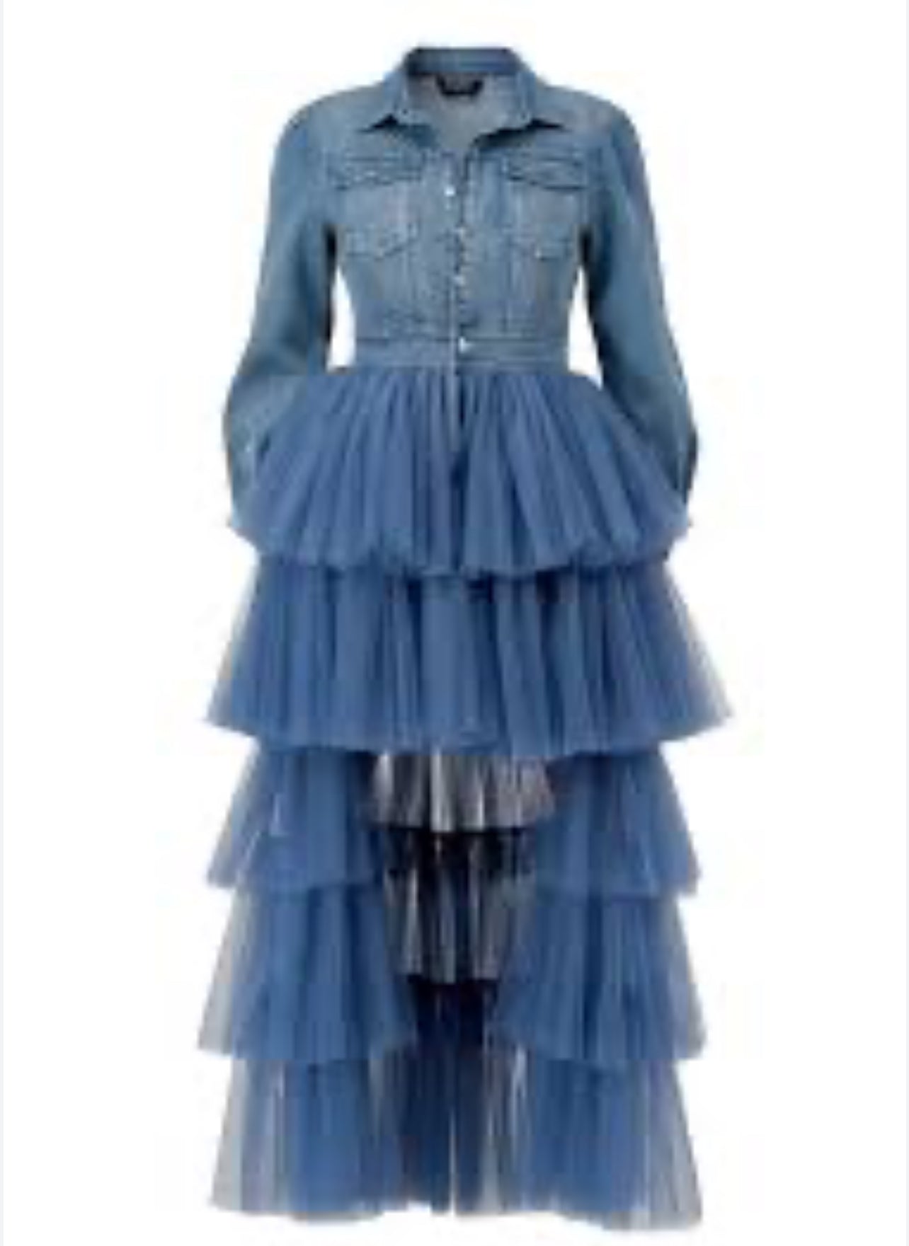 Get It Girl Denim Tulle Dress