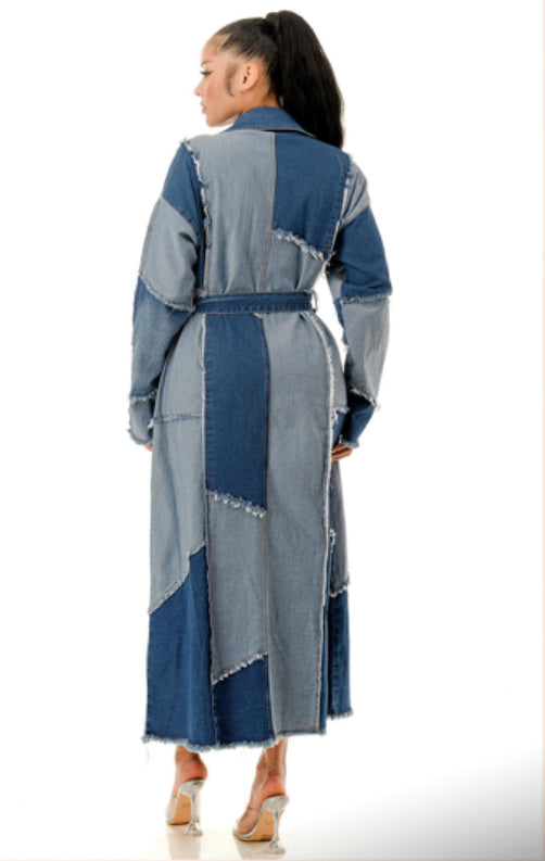 Beckmann Patchwork Denim Trench Jacket