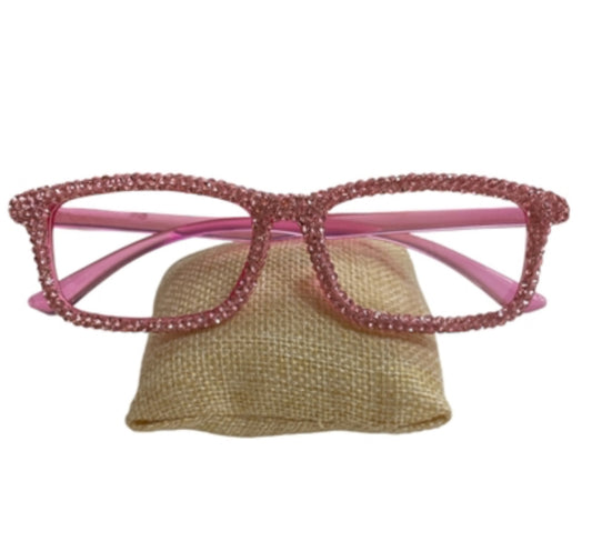 RHINESTONE PINK READING GLASSES