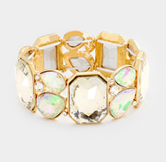 Marquise Crystal Glass Stretch Bracelet