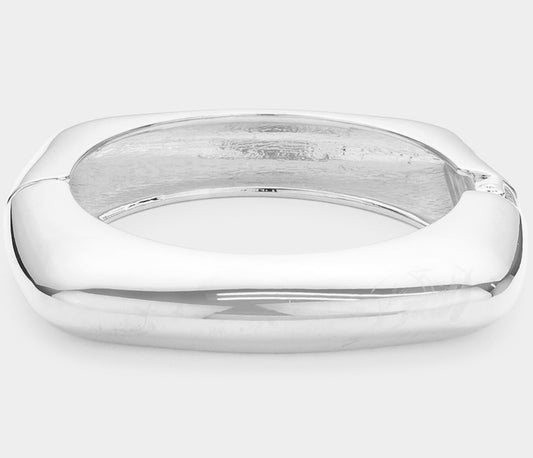 Chunky Metal Hinged Bangle _Gold only