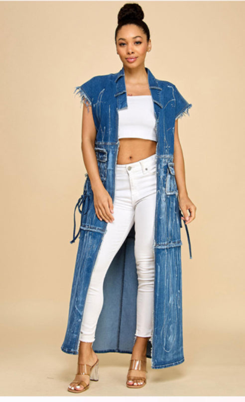 Business As Usual Denim Maxi VEST