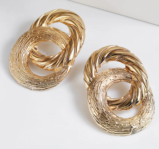 Vintage Cross Circular Drop Earrings