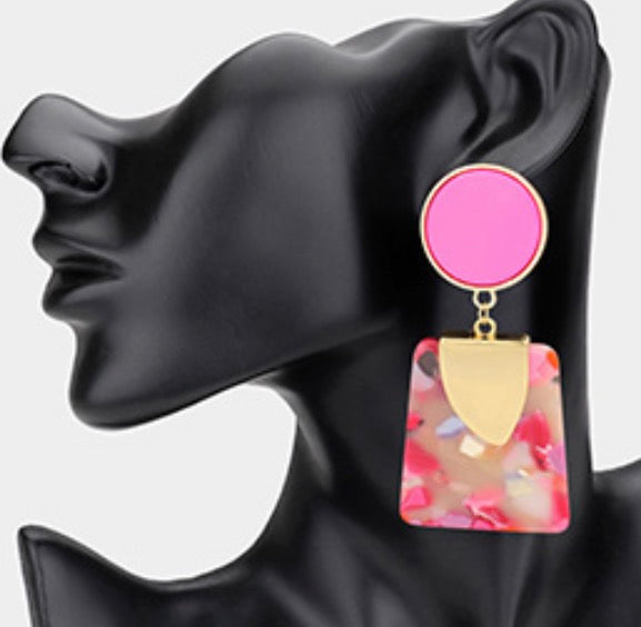 Bold Geometric Drop Statement Earrings