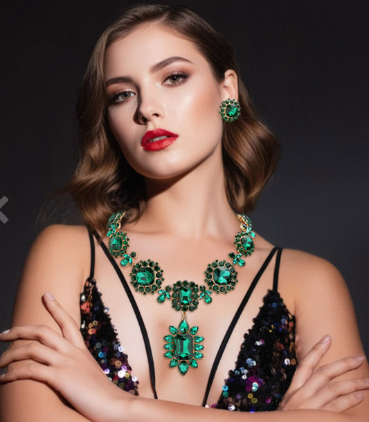 Multi Stone Link Evening Necklace