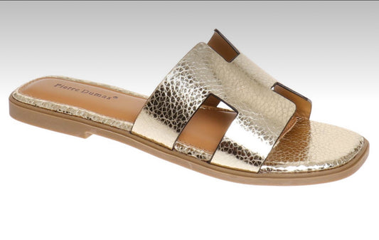 EMPRESS METALLIC SLIP ON SANDALS_Gold or  Royal Blue