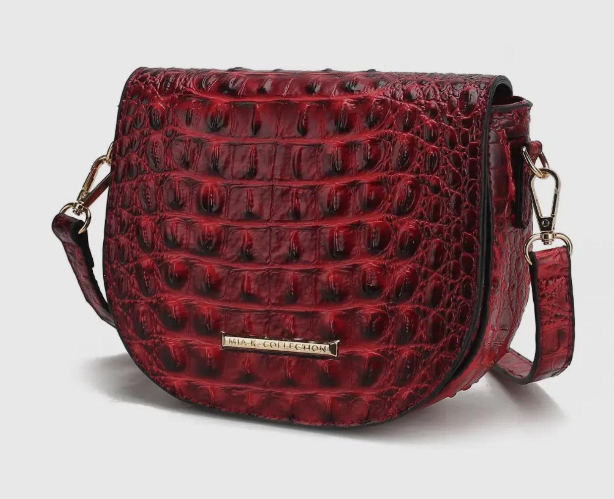 Amalia Croc-Embossed Crossbody Bag  by Mia K.