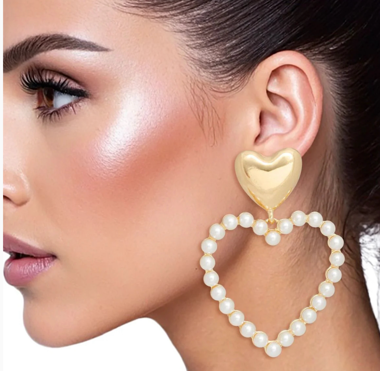 Pearl Heart Earrings