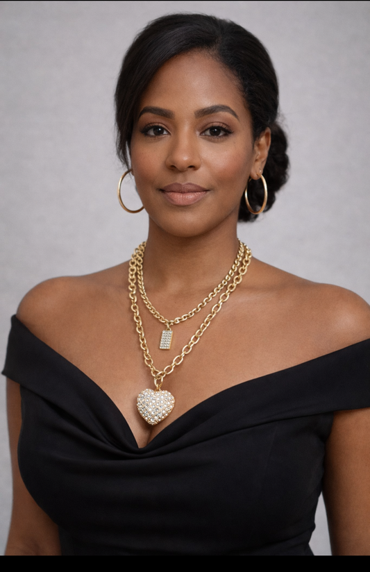 Paved Dainty Heart Necklace