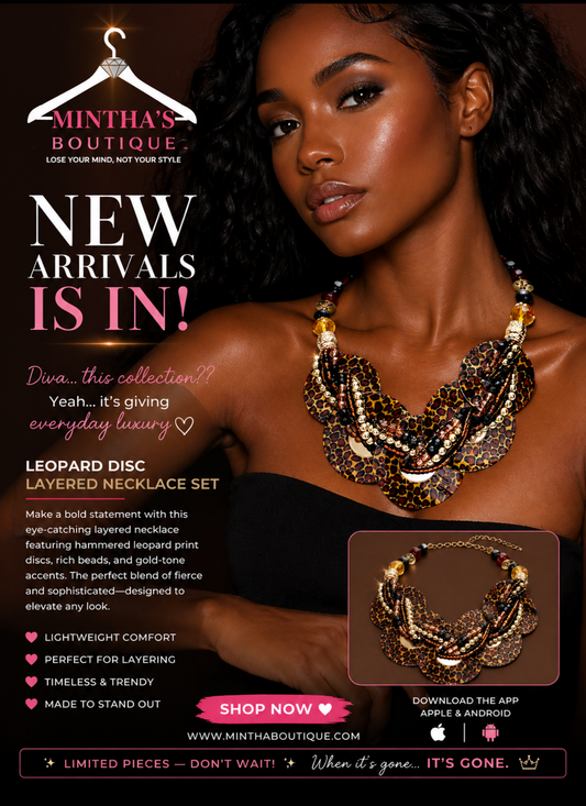 Chunky Leopard Pattern Resin Statement Necklace