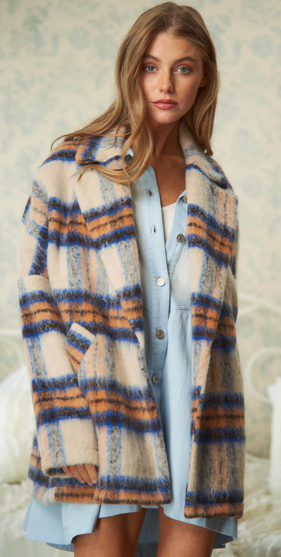Blue Moon Plaid Jacket _ 3X Oversized fit